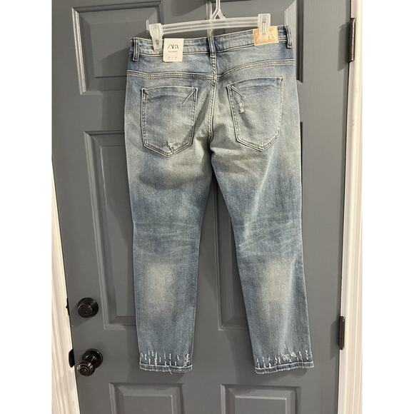 ZARA Womens Relaxed Distress Jeans NWT z1975 08228228-I2019 Sz EU 38 US 6 - Picture 5 of 10